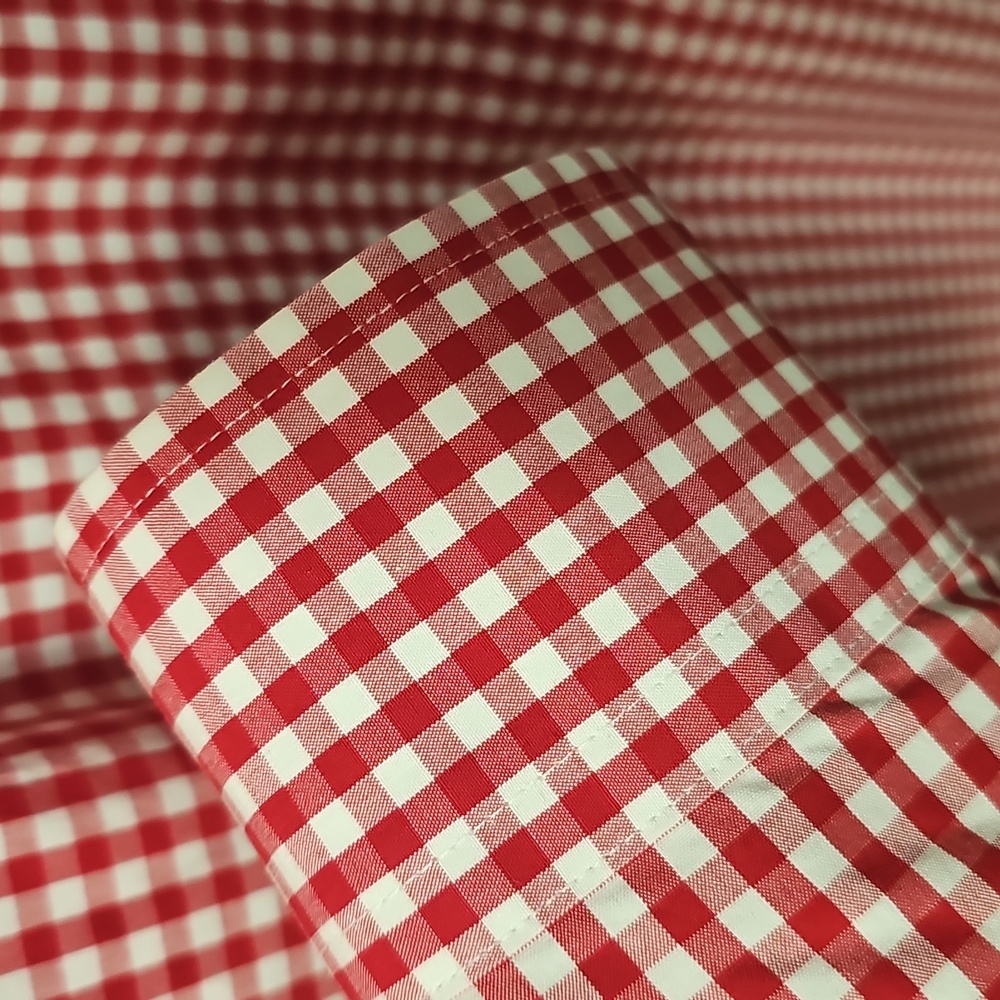 Vineyard Vines Men's Medium Red Check Plaid & Ralph Lauren Peach Button Down - Picture 7 of 16